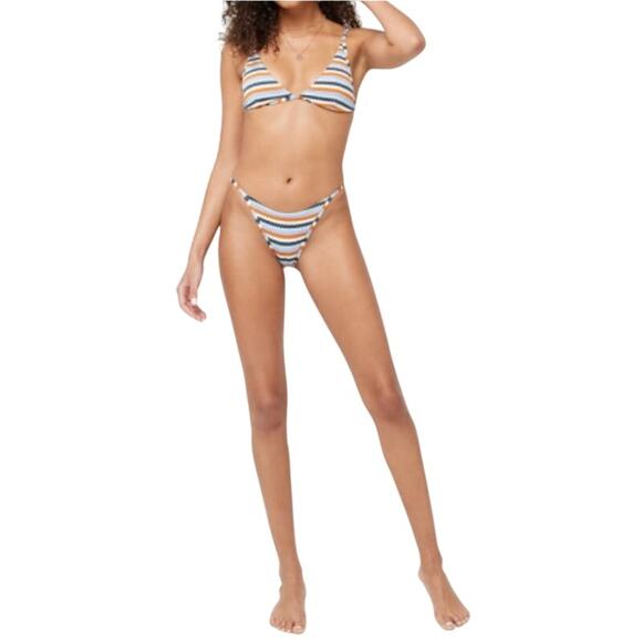 L*Space Printed Stripe Jay Bikini Bottom XS - Picture 10 of 10